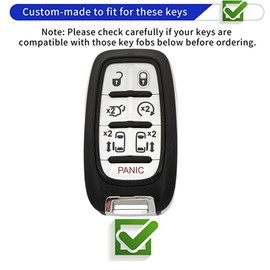 WENHENI for Chrysler Key Fob Cover with Keychain Fit for Chrysler Pacifica 2017-2024 Touring Pinnacle Limited 7 Button Smart Key Shell (Silver-Pink)