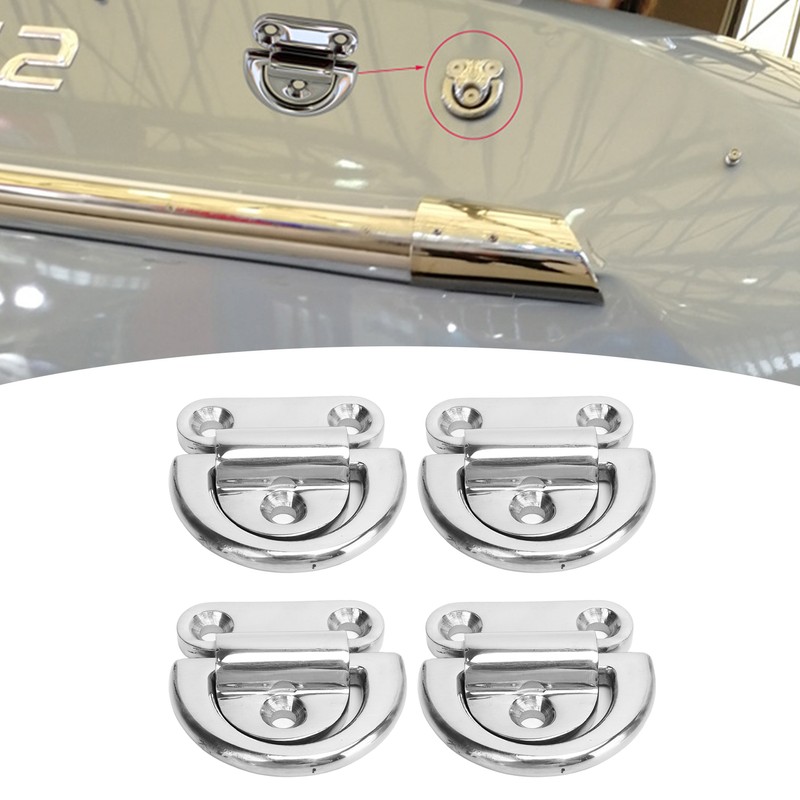 4 Sets Marine Grade Folding Pad Eye 316 Stainless Steel