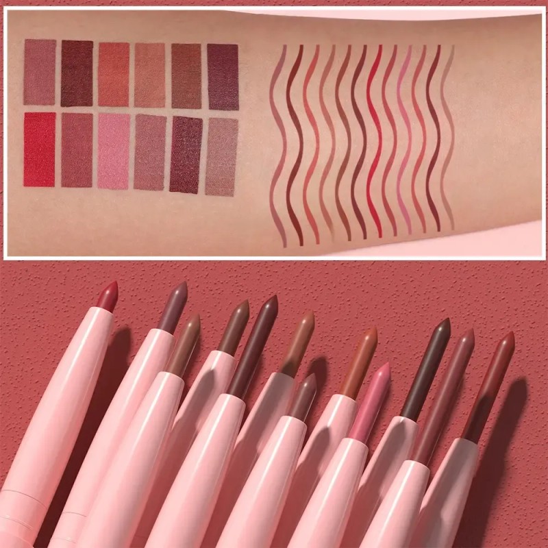 Set 12 Delineadores Labiales Mate Dunuf Retráctiles 01