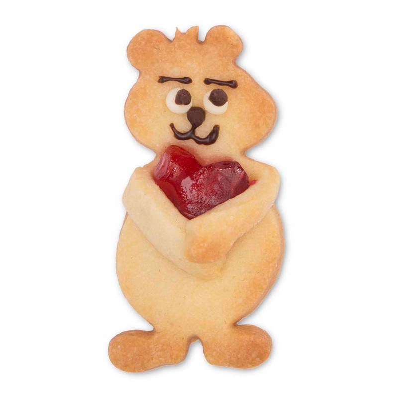 Staedter Push-Me-Bear Cookie Cutter, Stainless Steel
