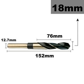 LEPEVNEY 18mm Reduced Shank Twist Drill Bit with 1/2 Inch Shank for Stainless Steel Aluminum Alloy Metal Copper Plastic Wood, Made of High Speed Steel 4341, Ideal for Drilling Steel Plate