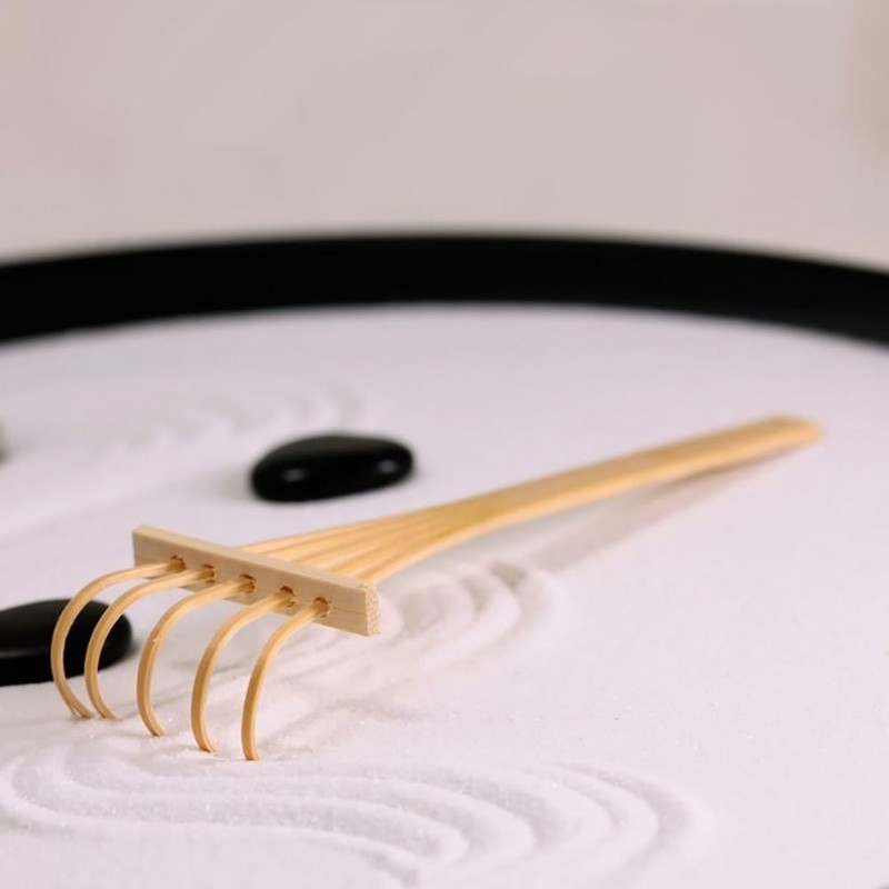 Mini Wooden Sand Rake Sand Pan Rake for Small Rock