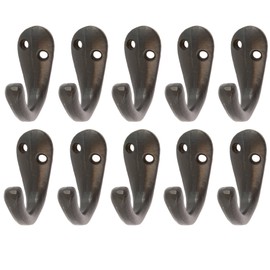 Hammer and Tongs - Single Robe Hook - W20mm x H45mm - Black - Pack of 10