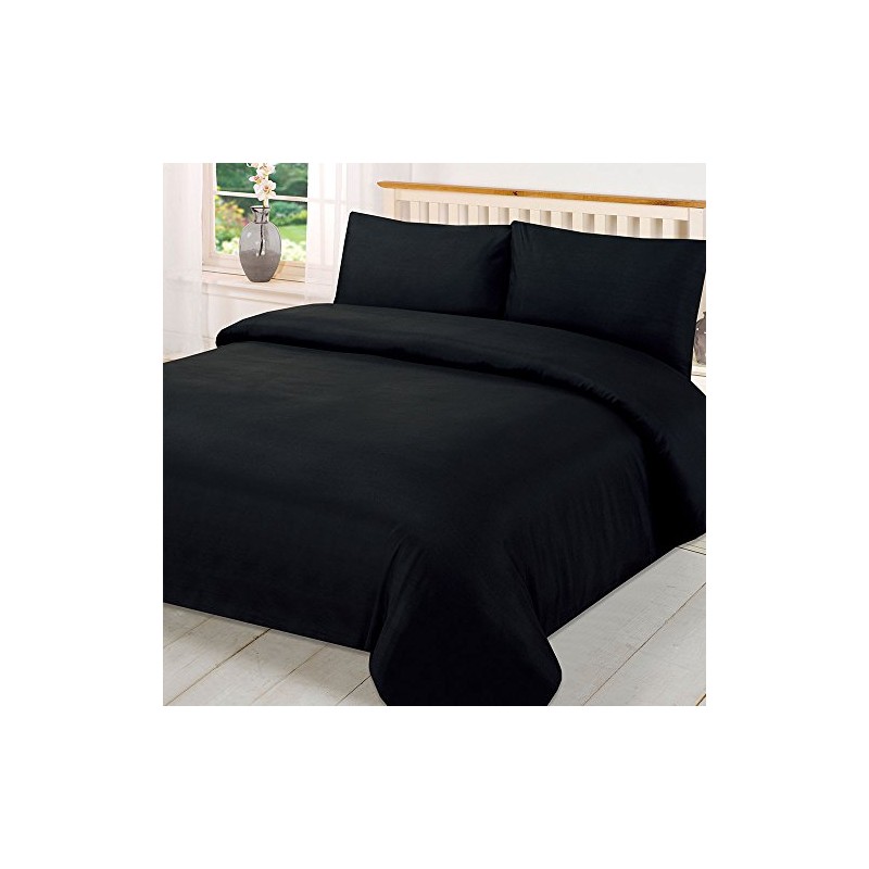 Brentfords Double Duvet Cover Sets - Plain Dyed Quilt Bedding