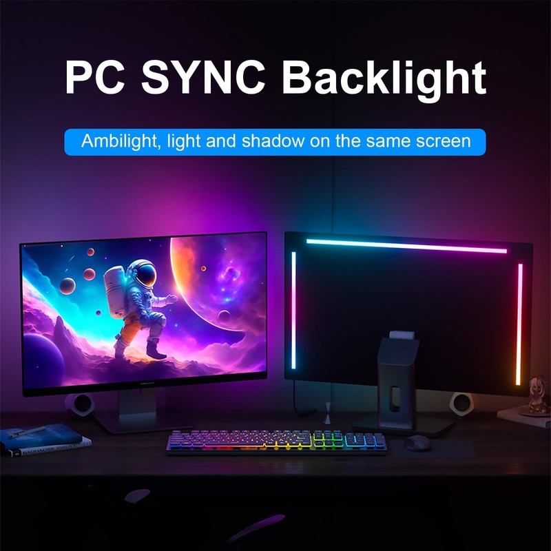 Gaming Monitor Light, MIHEAL 32" Backlight with Screen Color sync