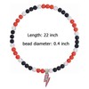 EDWTG Lightning Bolt Baseball Beaded Necklace Bling Cross Baseball Ice