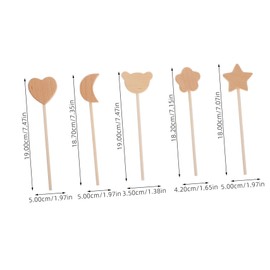 CIYODO 5pcs Wooden Fairy Stick Craft Kit Unpainted DIY Wands with Plum Blossom Shapes for Creative Painting and Crafting Activities