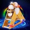 Yellow Aluminum Alloy Wheel Gyro with Tripod Stress Relief Hand