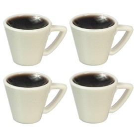 Melody Jane Dollhouse 4 Espresso Coffee Cups Miniature Kitchen Dining Room Cafe Accessories 1:12