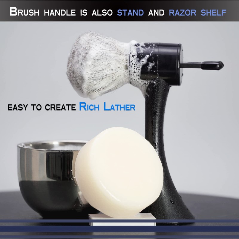 Kikc Juego de 2 brochas de afeitar hechas a mano