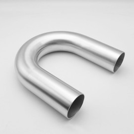 AC PERFORMANCE 2.5" (63mm) OD 180 Degree Aluminum Elbow Intercooler Pipe Air Intake Tube, 1.5D Radius, Center to Center Distance 7.5" (190.5mm), Brushed Finish