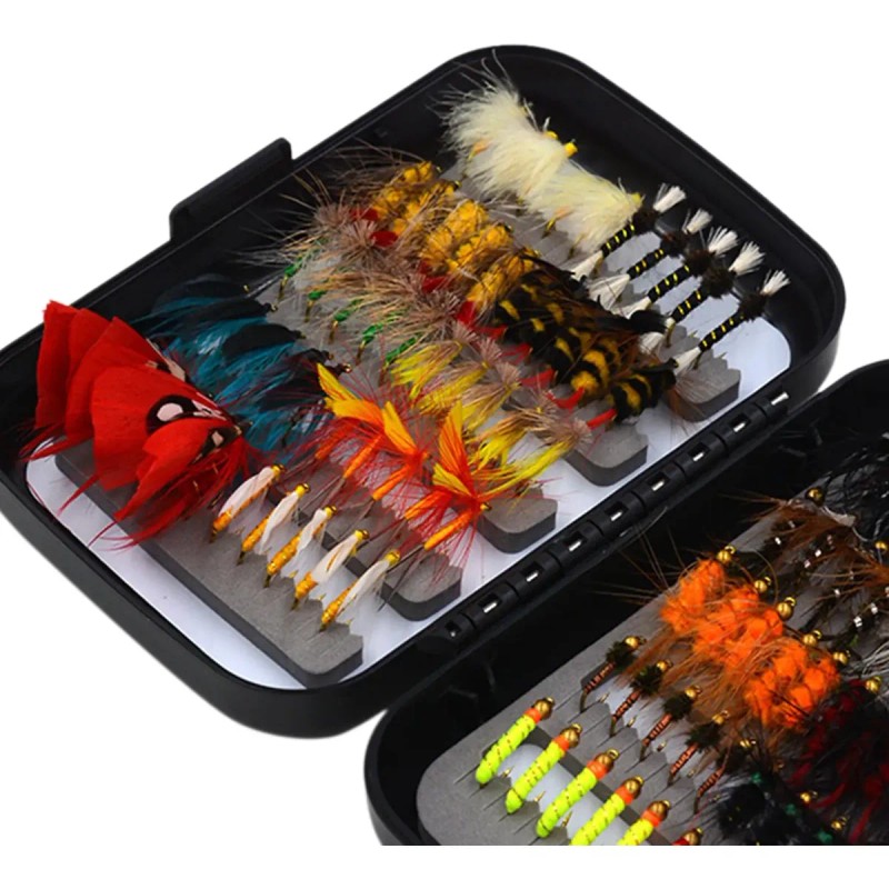 Combo De 100 Moscas Para Pesca Con Pescador