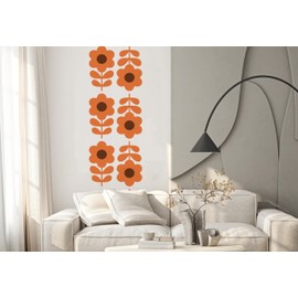 Groovy Daisy Delight: Retro 60s 70s Geometric Flower Pattern Wall Decal | Mid-Century Modern Home Decor | 80 x 22 Inches | Peel and Stick