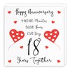 Hunts England - 18th Wedding Anniversary Card - 18 Years