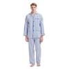 Amaxer Flannel Pyjamas Men's 100% Cotton Pyjamas with Button Placket