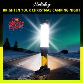 ​​WARSUN 2PC Rechargeable 1500LM COB LED Work Light-Magnetic Hands-Free Trouble Light with Hook, IPX4 Waterproof for Garage Repair, Stocking Stuffers Mens Gifts-Emergency Light Tool for Men (Yellow)​