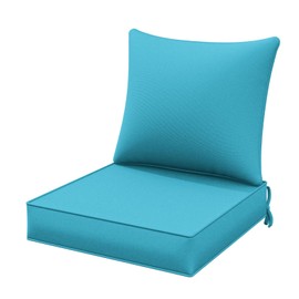 Snubbull Outdoor Patio Chair Cushions Set 19 L X 19 W X 4 H Inch Waterproof & Fade Resistant Deep Seat and Back Cushions with Removable Covers Outdoor Seat Cushion Set for Chairs and Sofas