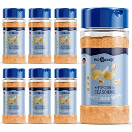 Popcorn Seasoning Classic Salted Butter Gourmet Popcorn Flavoring Variety Pack, 3.5 Ounce (Pack of 6) Movie Night Supplies