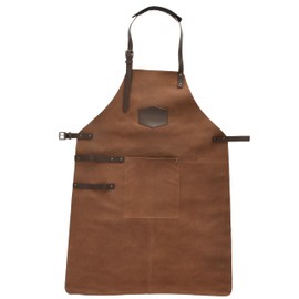 MApBer Leather Apron BBQ Apron Oven Apron Garden Apron Leather Apron, brown