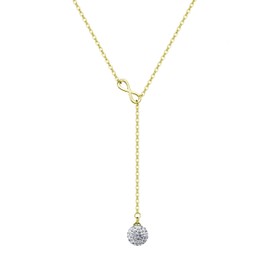Philip Jones Gold Plated Infinity Necklace Created with Zircondia® Crystals