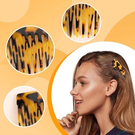 COYUN 3 Stück Haarkamm Zum Stecken,Französische Seitenkämme Aus Celluloseacetat, Französisch Twist Kamm Haar Clips Mit Zähnen Für Haarzubehör Frauen Mädchen