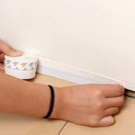 Transparent Window & Door Gap Sealer Draft Stopper Weatherstripping Gray 35mm 4ea