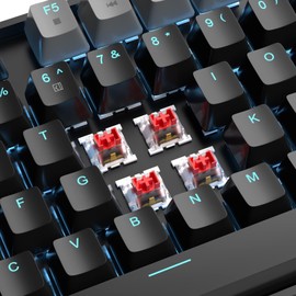 MageGee 75% Mechanical Gaming Keyboard with Red Switch, LED Blue Backlit Keyb...