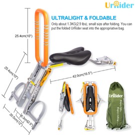 UrRider Child Bike Seat, Front Mount Kids Bike Seat,Fit Mountain Bikes, Cruiser Bikes, Folding Bikes, Ultra Light,Portable, Tool-Free, Quick-Release,Toddler Bike Seat for Baby 2-6 Years(up to 60lbs)
