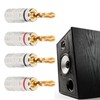 2 Pairs BFA Banana Plug 4mm Gold Plated Brass Serrated
