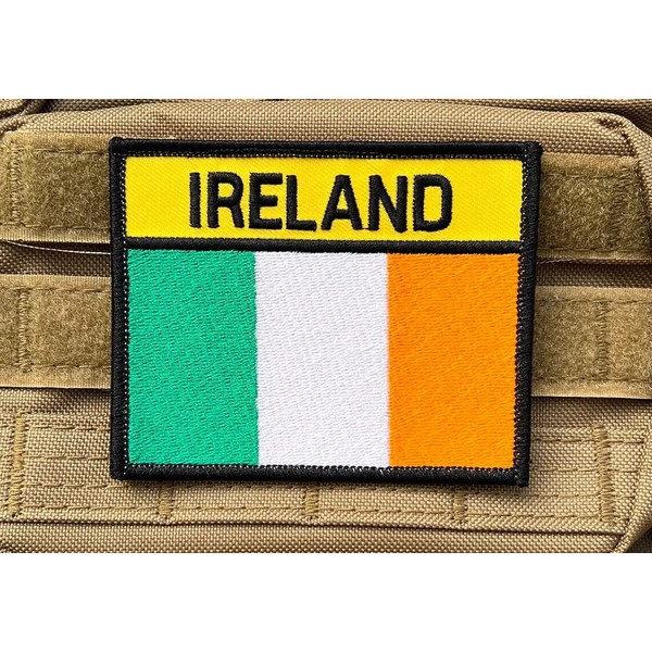 Ireland Flag Patch (3.75 Inch) Hook & Loop Embroidered Badge