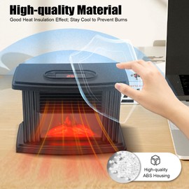 LYNICESHOP Mini Electric Fireplace, 1000W Space Heater Warmer 3D Flame Stove Realistic Effect, Mini Fireplace Heater Portabl Adjust Temperature 59-89.6°F for Home and Office Decor