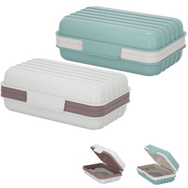 2 Pcs Soap Box, Travel Soap Case, Portable Soap Box with Lid, Travel Containers, Portable Soap Box with Lid, Universal Soap Box, Used for Bathroom, Kitchen, Travel Soap Box