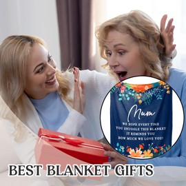 Einanmut Gifts for Mum, Mum Birthday Gifts,Throws Blanket Best Mum Gifts from Daughter Son, Birthday Presents for New Mum,Stepmum,Mother in Law,Mummy on Her Birthday, Presents for Mum