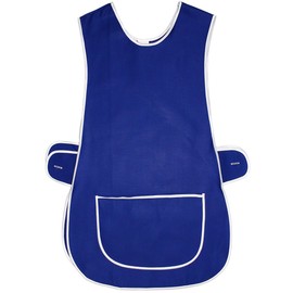 Kentex Online 2 Pack Home Work Tabard Apron Plain Coloured Single Large Pocket Side Fastening Tabards (W, Blue)