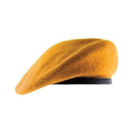 Unlined Beret with Leather Sweatband (7 3/4, Gold)