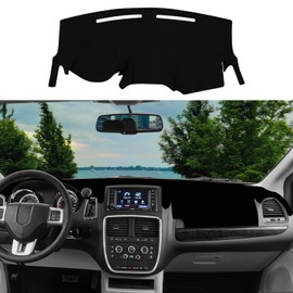 YOFAMO Dashboard Cover Dash Cover Mat Pad Carpet Custom Fit for Dodge Grand Caravan 2011-2020 /Chrysler Town Country 2011-2016 Accessories Anti-Skid Center Console Protector Cover Mat(Black Edge)