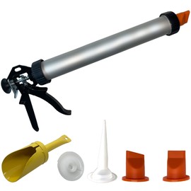 EXCEPTIONAL PRODUCTS – EP26 – MORTAR POINTING GROUTING GUN – 26oz Capacity – 12:1 Trigger Pull – Use for Brick, Stone, Cement Mortar or Grout-Includes (3) Tips, Fill Scoop & extra Plunger Tip (1)