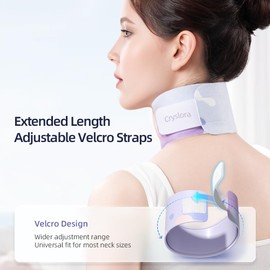 Cryslora Wiederverwendbare Silikon-Nackenpflaster, verstellbare Nackenmaske, waschbare Anti-Falten-Maske zum Nachziehen und Straffen, Verwendung mit Creme (Lila)