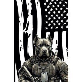Tactical Pitbull Notebook with American Flag – 120-Page Paperback Lined Journal: Bold Patriotic Pitbull Design – Perfect for Everyday Notes, Journaling, and Gifts