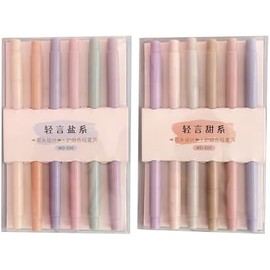 WOONEKY Set de 12 Marcadores Resaltadores Pastel de Plástico, Tonos Duraderos y Ricos, Ideales para Estudiantes y Uso en Oficina o Mochila