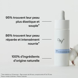 DAY+ Intensives Regenerierendes Nacht-Serum | Serum für Gesicht Nacht | Nährt & polstert tief, regeneriert die Haut, repariert & regeneriert | Vor- & Postbiotika | 100 % natürliche Inhaltsstoffe |