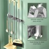 2pcs 304 Stainless Steel Broom Holder 3 Racks 4 Hooks