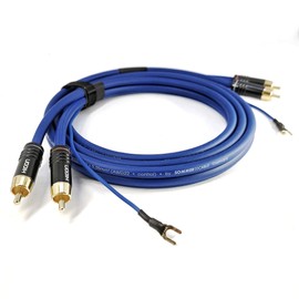 SC81-K3-0150 Phono Cable 1.5 m Double Shielded RCA Cable 2 x 0.35 mm² with Extra Long Ground Cable 1 x 0.35 mm² Summer Cable Audio Cable Gold-Plated Connector