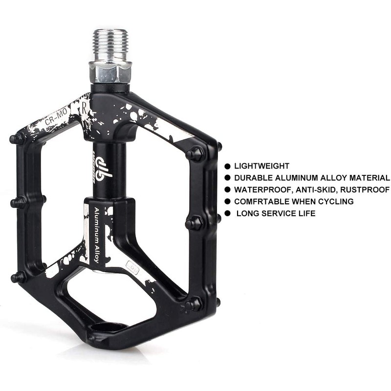 LYCAON Bike Bicycle Pedals, Light Aluminum Alloy Casting Body, 2DU