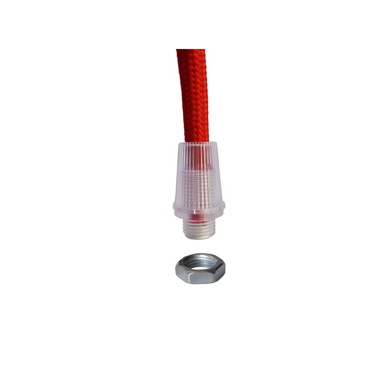 Clamping nipple strain relief M10x1 transparent, also suitable for textile