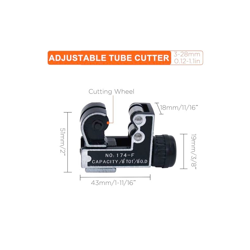 YoiYee Compact Adjustable Tube Cutter, 3-28mm – Precision Mini Pipe