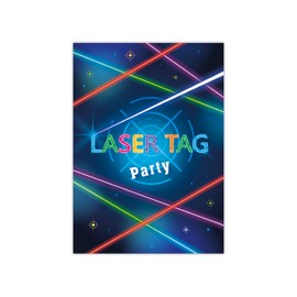 Limonia 10 Invitation Cards with 10 Envelopes for Children's Birthday Party Laser Tag Neon Invitation Set Birthday Girls Children Boys Boys Teens