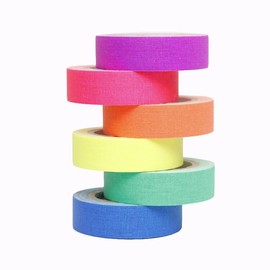 6 Colors of UV Fluorescent Tape, Glow-in-The-Dark Warning Stickers, Party Decoration Tape, Stage Props (1.5cm x 5m)