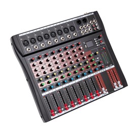 YIYIONCE 8 Channel Mixer Board Professional Effects Audio Mixer Console with USB & Built-in Bluetooth LED DJ Equipment 110V 3 Band Equalizer Sound Mixing Console DJ Mixer for KTV Bars Stage | US STOCK