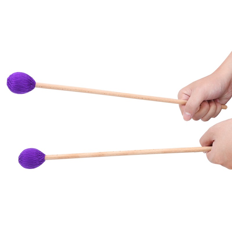 1 Pair Marimba Stick Mallets Beech Handle Xylophone Instrument Accessories